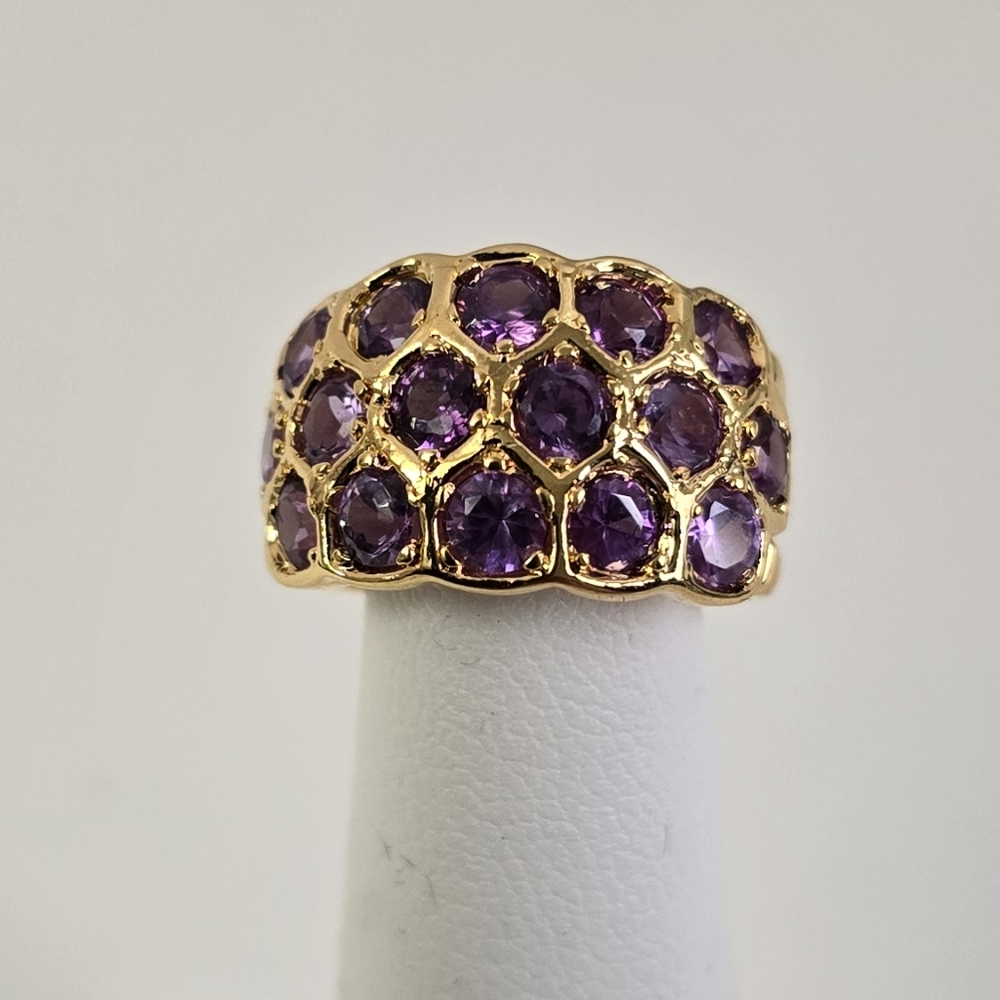 Sterling Silver 925 Amethyst Beehive Ring